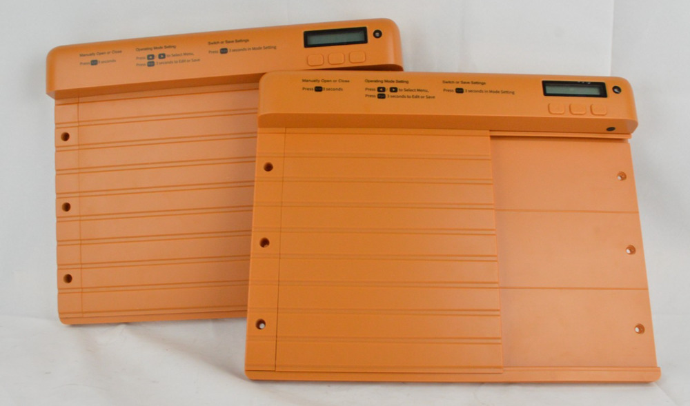 2x Automatic Chicken Coop Doors Battery Powered Programmable LCD Orange